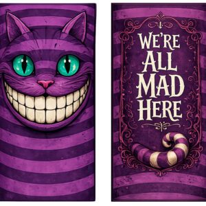 Grinning Purple Cat Storybook-Inspired Adult Tabardo